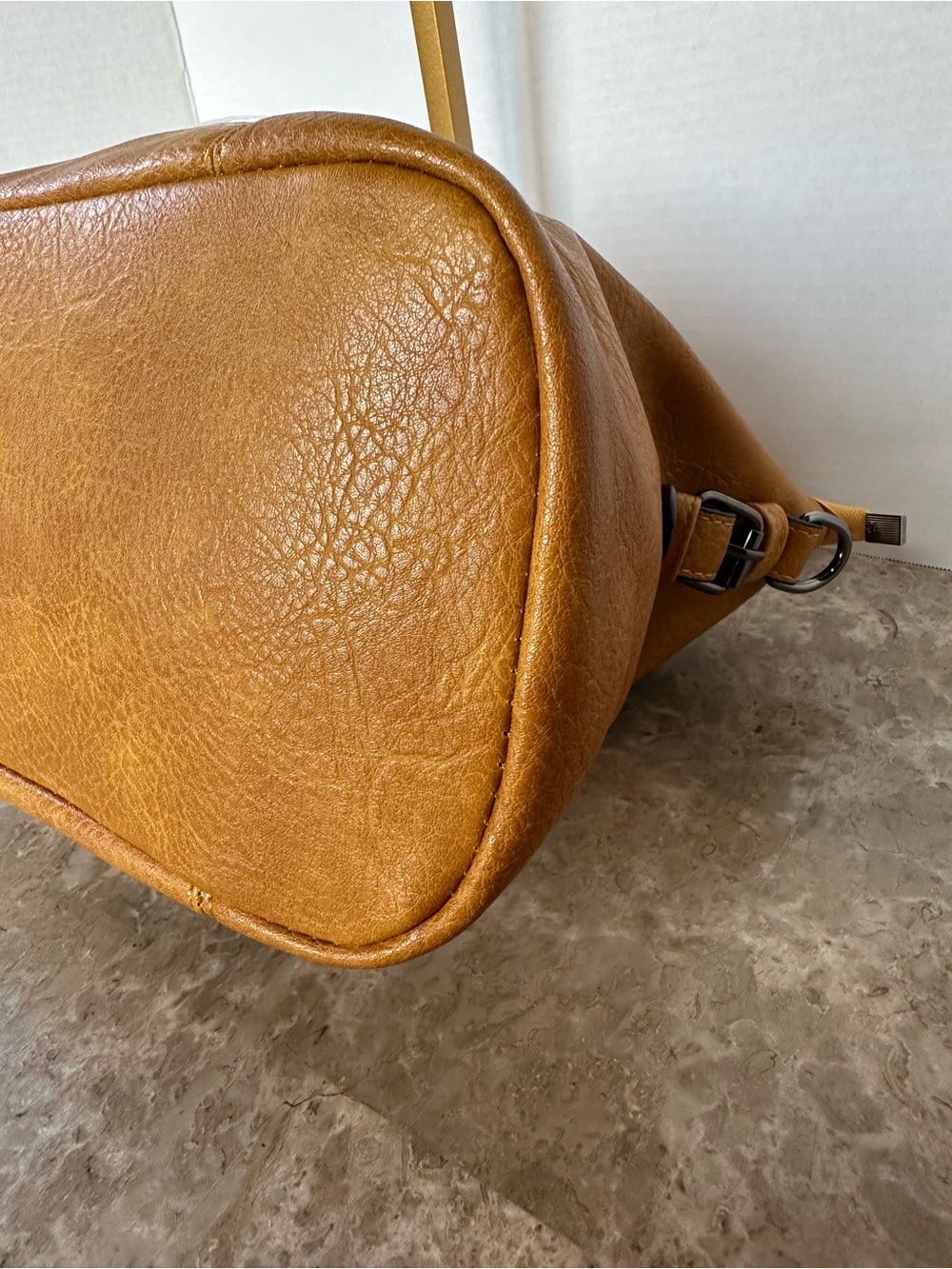 Edgy Distressed Mustard Satchel Crossbody Handbag Classic Chis Fall Hobo Purse - Picture 7 of 10